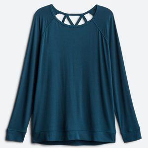 Soft, long-sleeved teal shirt